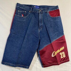 Vintage B.B. Jeans Shorts Mens 42 Blue Cleveland Cavaliers LeBron James 23 NBA